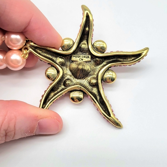 Heidi Daus Pink Tourmaline Swarovski Crystal Starfish Earrings and Necklace Set - Picture 9 of 10